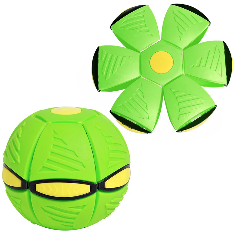 Minge Zburatoare Transformabila in Disc Frisbee 2 moduri de joaca 23 cm VERDE